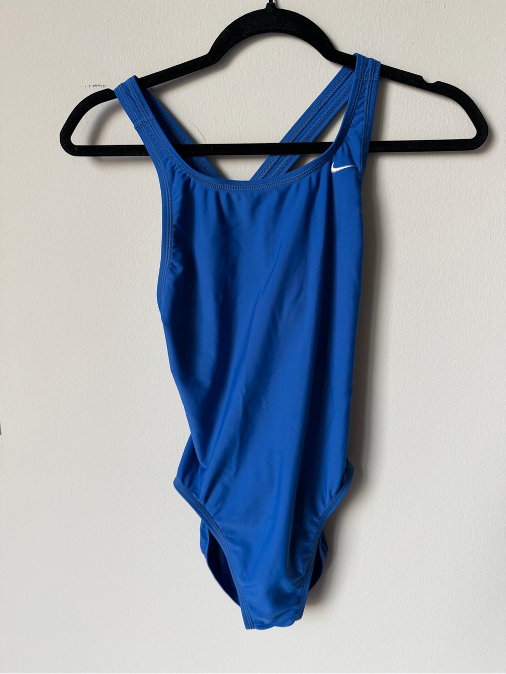 Nike Blue Racerback One-Piece Swimsuit with White Swoosh